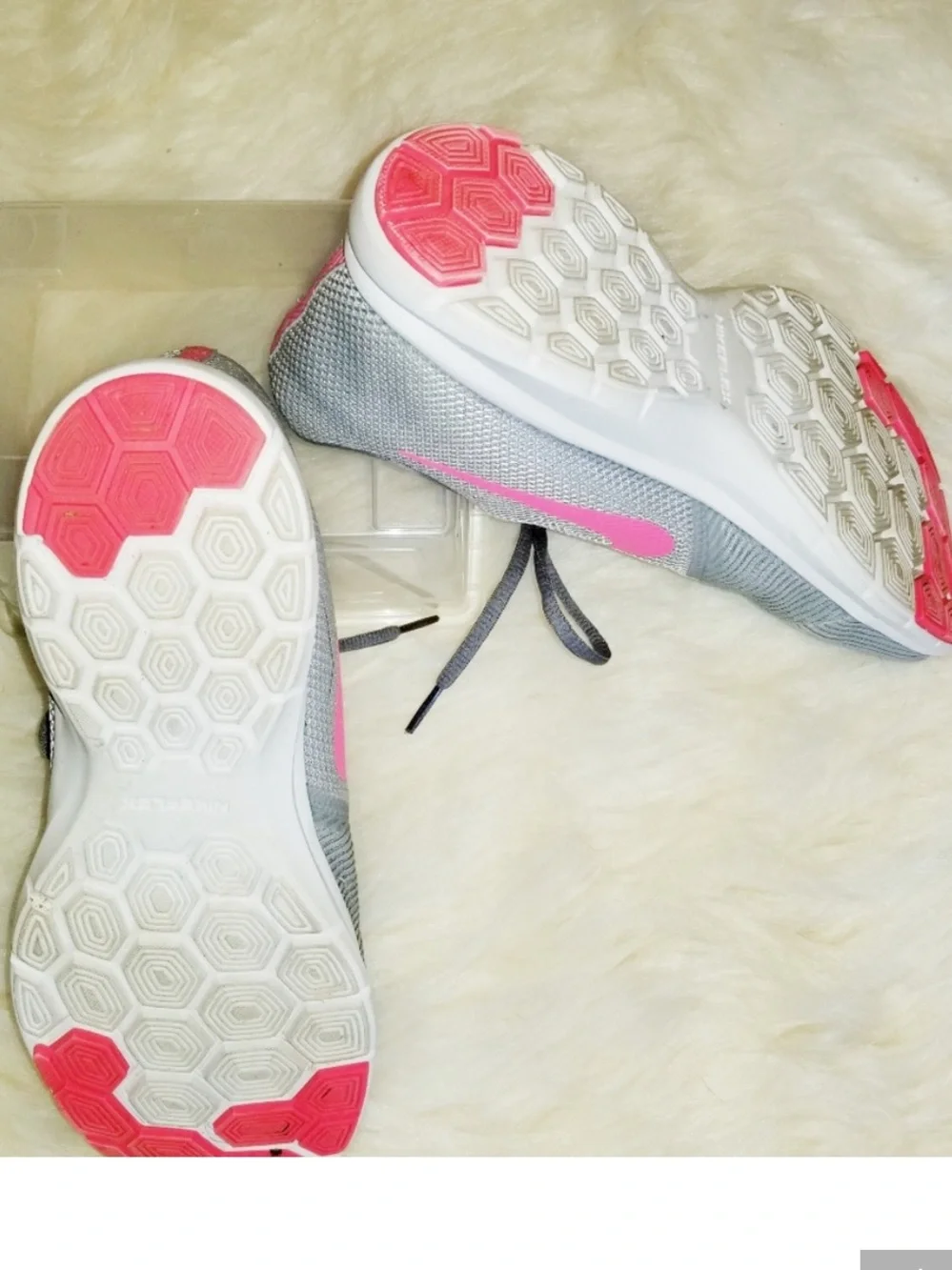 Nike Gray Sneakers with Pink Accents